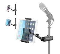 Supporto Tablet per Microfono Regolabile a 360°, Moukey Musica Microfono Stand Supporto Tablet per Ipad, Apple Samsung Galaxy Surface Pro/Book iPhone XR/XS/MAX/X-Mmsph-1