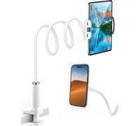Supporto Tablet, Phone stand holder,Collo Oca Supporto Regolabile - Supporto per Tablet/smartphone/iPad/iPhone/Nintendo Switch/Tab/Mediapad/Kindle e Altri,Lunghezza Complessiva 39 Pollici(bianco)