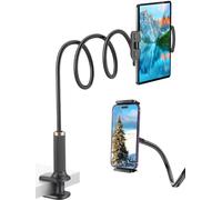 Supporto Tablet, Phone stand holder,Collo Oca Supporto Regolabile - Supporto per Tablet/smartphone/iPad/iPhone/Nintendo Switch/Tab/Mediapad/Kindle e Altri,Lunghezza Complessiva 39 Pollici(Nero)