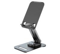 Supporto tablet universale girevole 360° nero, stand in alluminio fino a 12,9''