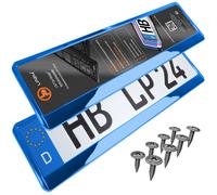 Supporto Targa Auto Blu - Cromato Supporto Kfz 2 Pezzi