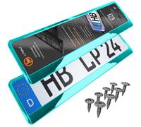 Supporto Targa Auto Turchese - Cromato Kfz Supporto 2 Pezzi