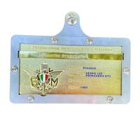 Supporto targa Oro FMI con rilievo. Adatto a Vespa e universale per moto d'epoca