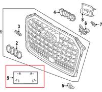 Supporto targa paraurti anteriore Audi 4N0807287A9B9 VAG OEM nuovo originale