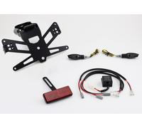 Supporto targhetta PROTECH completo con 2 indicatori LED in acciaio inossidabile/alluminio rivestiti in polvere nera, nero