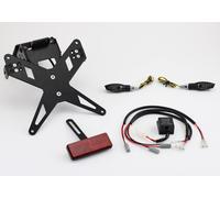 Supporto targhetta PROTECH completo con 2 indicatori LED in acciaio inossidabile/alluminio rivestiti in polvere nera, nero