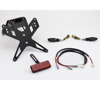 Supporto targhetta PROTECH completo con 2 indicatori LED in acciaio inossidabile/alluminio rivestiti in polvere nera, nero