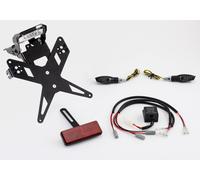 Supporto targhetta PROTECH completo con 2 indicatori LED in acciaio inossidabile/alluminio rivestiti in polvere nera, nero