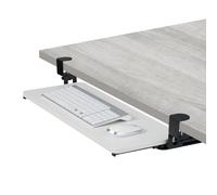 Relaxdays Supporto Porta Tastiera Estraibile da Scrivania, Prolunga Tavolo, 65x24cm, Estensione Ergonomica Mouse, Bianco