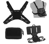 Supporto tattico per telefono, supporto toracico MOLLE per telefono, pannello di navigazione pieghevole, accessori per gilet tattico per smartphone universali da 4,7 a 6,7 pollici, per caccia softai