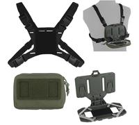 Supporto tattico per telefono, supporto toracico MOLLE per telefono, pannello di navigazione pieghevole, accessori per gilet tattico per smartphone universali da 4,7 a 6,7 pollici, per caccia softai