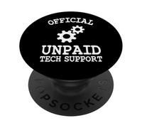Supporto tecnico non pagato ufficiale Gamer Ingegnere software IT PopSockets PopGrip Adesivo