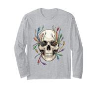 Supporto Tecnico Skull Network Admin Computer Nerd Umorismo Maglia a Manica