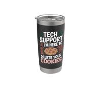 Supporto tecnico Sono qui per cancellare i tuoi biscotti Natale Bicchiere termico in acciaio inox doppia parete