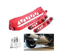 Supporto telaio posteriore in alluminio billet + tirante + braccio di controllo inferiore posteriore compatibile per Honda Civic EG 92-95(Red)