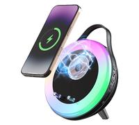 Supporto telefonico con speaker - Supporto Audio per Cellulare con Ricarica Rapida e Sensore RGB,Caricabatterie Wireless con Altoparlante per Telefono,per Ufficio Domestico, Soggiorno, Camera da, App