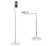 Supporto telefonico da pavimento, treppiede per video cucina, braccio regolabile comodino, supporto lettura 360°, compatibile iPhone, Samsung