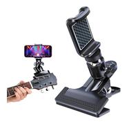 Supporto Telefonico per Chitarra Antiscivolo, Rotazione 360° Universale | Accessorio per Chitarra e Ukulele per Strumenti come Ukulele, Basso, Performance, Streaming, Registrazione, Riprese Video