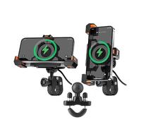 Supporto telefono bicicletta Per Cfmoto Supporto Per Telefono Per Moto USB Ricarica Wireless Staffa Navigazione Telefono Regolabile Antiurto Stabile Con Blocco A Sgancio Rapido(Handlebar charging)