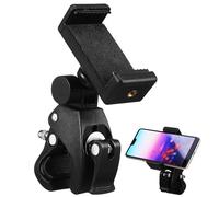 Supporto Telefono per Asta Microfono Girevole Nero Clip e Clamp | ABS Nero, Rotante a 180 Gradi, per Telefoni e Bracci Boom, Set Completo