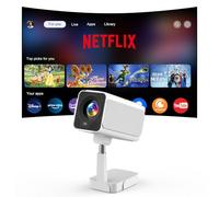 Supporto telescopico 4K con licenza Netflix: proiettore intelligente PANSEBA con WiFi e Bluetooth, mini proiettore Keystone automatico, proiettore per film all'aperto con zoom, proiettore home theater