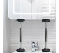 Supporto telescopico per armadietto, regolabile, capacità di carico 300 kg, supporto per lavello con dadi di bloccaggio e struttura in metallo, per installazione in cucina (23-37 cm)