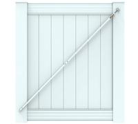 Supporto telescopico per cancello bianco da 1,8 m, per piccoli cancelli in vinile, kit per recinzione in vinile anti abbassamento, fabbrica seconda, 1 tutore brevettato realizzato negli Stati Uniti