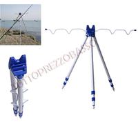 Supporto telescopico per canna da pesca treppiede porta appoggia canne pescare
