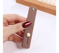 Supporto telescopico per cinturino da dito, universale, in silicone, per telefono, anello per telefono (marrone-17)