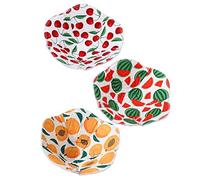 Supporto Termico per Ciotole e Piatti a Microonde 3 Pezzi | Cotone Poliestere, Impugnatura Antiscottatura, Portatile per Tavola e Preparazione Pasti, Fantasia Frutta Colorata