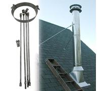 supporto tetto per canna fumaria Kit di supporto per camino in acciaio inossidabile con viti, contro vento e neve, rinforzi per camino per tetto/parete, dimensioni personalizzabili(Dia 17.5" (44.5cm))