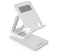 TooQ Supporto per Smartphone e Tablet Hermes Luna fino a 12,9”, Regolabile Pieghevole 360° Bianco