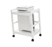 Supporto Torre For Computer, Rack For Stampante A 2 Livelli | Supporto CPU da scrivania con ruote, carico massimo stabile di 220 libbre, for studenti e giocatori(White,65.5x59x35cm)