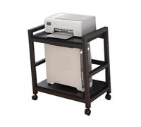 Supporto Torre For Computer, Rack For Stampante A 2 Livelli | Supporto CPU da scrivania con ruote, carico massimo stabile di 220 libbre, for studenti e giocatori(Black,65.5x59x35cm)