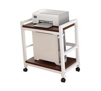 Supporto Torre For Computer, Rack For Stampante A 2 Livelli | Supporto CPU da scrivania con ruote, carico massimo stabile di 220 libbre, for studenti e giocatori(Color2,65.5x49.6x35cm)