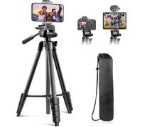 Supporto treppiede da 64" compatibile con iPad e telefono, telecomando wireless, supporto 2 in 1 per selfie, video, foto, live streaming, vlog
