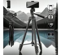 Supporto treppiede portatile per fotocamera e telefono, in alluminio estensibile, dotato di supporto universale per telefono, compatibile con Canon, Nikon, P/Anasonic, I/P/H/O/N/E/ e S/A/M/S/U/N/G/, u