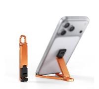 Supporto triangolare leggero per smartphone costruito con struttura in lega di alluminio per un supporto stabile durante le videochiamate o la riproduzione multimediale (arancione)