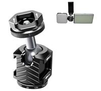 Supporto triplo per testa a sfera hot shoe, tre supporti per treppiede, staffa flash a tre prese, supporto per monitor base in metallo con testa a vite da 1/4 e foro da 1/4 per fotocamera DSLR