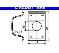 Supporto, tubo freno ATE 24.5004-0002.1