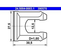 Supporto, tubo freno ATE 24.5004-0003.1