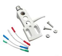 Supporto Turbo in metallo con cartuccia AT3600L preinstallata per sistemi giradischi Pioneer PLX1000 PL518 PL530 (bianco)