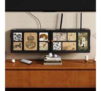 Supporto TV a parete Mensola sospesa a parete Scatola nascosta per router WiFi Nascondicavo per Copertura per cavo modem e router, multipresa organizzata, gestione cavi,presa per cavo di alimentazione