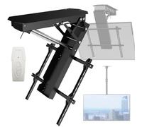 Supporto TV a soffitto motorizzato a ribalta con telecomando wireless, regolazione dell'angolo da 0 a 75° per una visione ottimale, compatibile con schermi di grandi dimensioni, ideale per spazi