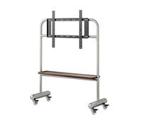 Supporto TV Con Base Girevole, Carrello TV Mobile E Stabile Con Vassoio Portaoggetti E Ruote Bloccabili, Carrello TV Regolabile, Ideale Per Camere Da Letto E Uffici(Silver-A)