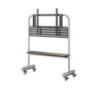 Supporto TV Con Base Girevole, Carrello TV Mobile E Stabile Con Vassoio Portaoggetti E Ruote Bloccabili, Carrello TV Regolabile, Ideale Per Camere Da Letto E Uffici(Silver-B)