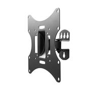 Supporto TV con braccio nero per schermi da 23" a 42", regolazione dell'angolo, ideale per casa e ufficio.