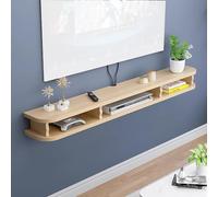 Supporto TV da parete da 80/100/120/140/160 cm, moderno, mobiletto per TV galleggiante per soggiorno, finitura bianca, dimensioni regolabili, elegante ripiano per TV a schermo piatto