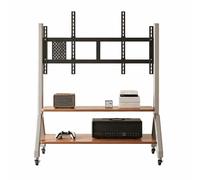 Supporto TV da Pavimento, Carrello Inclinabile per TV con Ripiano Multimediale e Ruote di Bloccaggio, carrello TV per televisori da 43-75 pollici, per Casa/Ufficio