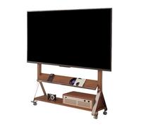 Supporto TV da Pavimento, Carrello Inclinabile per TV con Ripiano Multimediale e Ruote di Bloccaggio per TV da 50-100 pollici,TV Portatile con Piedistallo con Ruote,Struttura in Acciaio